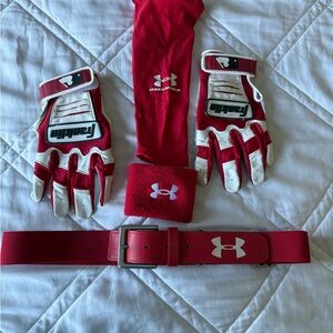 Under Armour Red and White Sports Gear Set